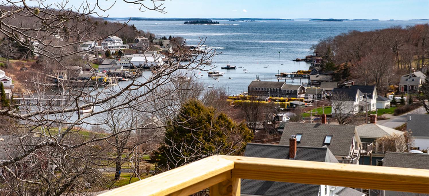 View from the new deck at the Monhegan rental unit